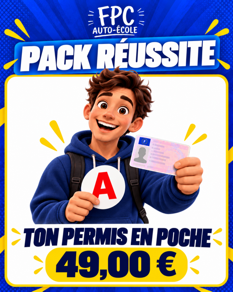 FPC Auto-École — Pack Réussite : ton permis en poche, 49 € TTC.