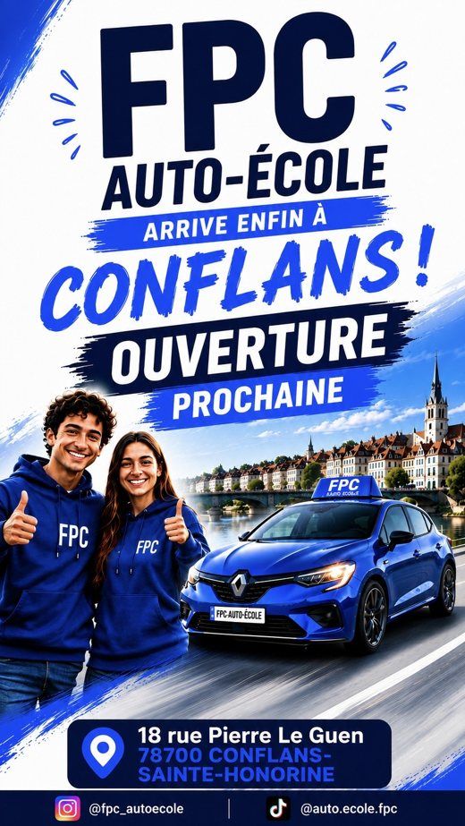 FPC Auto-École arrive à Conflans-Sainte-Honorine — ouverture prochaine