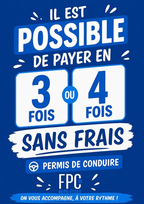 Paiement en 3 ou 4 fois sans frais