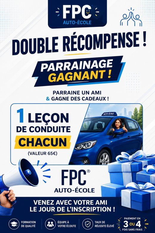 Parrainage gagnant — 1 leçon offerte